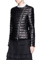 Front View -Click To Enlarge 'Palomete' asymmetric zip padded leather jacket