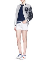 Figure View -Click To Enlarge Cutoff cotton-tencel denim shorts