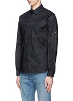Front View -Click To Enlarge 'Camu Noir' print army shirt