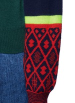 Detail View -Click To Enlarge Colorblock geometric intarsia wool blend sweater