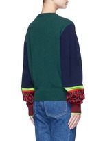 Back View -Click To Enlarge Colorblock geometric intarsia wool blend sweater