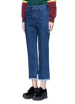 Front View -Click To Enlarge Frayed cuff denim pants