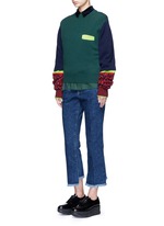 Figure View -Click To Enlarge Frayed cuff denim pants
