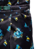 Detail View -Click To Enlarge Belted floral print duchesse satin pants