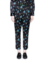 Main View -Click To Enlarge Belted floral print duchesse satin pants