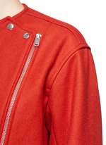 Detail View -Click To Enlarge 'Esther' felted virgin wool-cashmere biker jacket