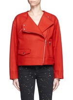 Main View -Click To Enlarge 'Esther' felted virgin wool-cashmere biker jacket