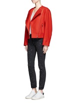 Figure View -Click To Enlarge 'Esther' felted virgin wool-cashmere biker jacket