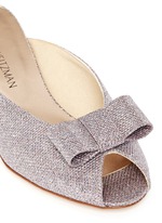 Detail View -Click To Enlarge 'Candy' bow peep toe glitter mules