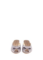 Front View -Click To Enlarge 'Candy' bow peep toe glitter mules