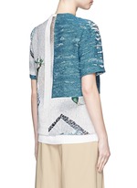 Back View -Click To Enlarge 'Daniel' scenic floral print basketweave T-shirt