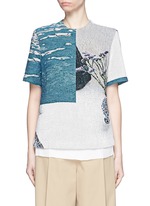 Main View -Click To Enlarge 'Daniel' scenic floral print basketweave T-shirt