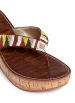 Detail View -Click To Enlarge 'Rosa' beaded cork wedge sandals