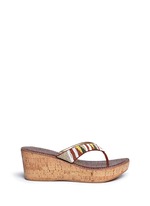 Main View -Click To Enlarge 'Rosa' beaded cork wedge sandals