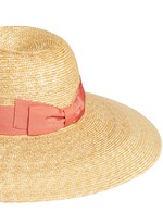 Detail View -Click To Enlarge Grosgrain ribbon straw capeline hat