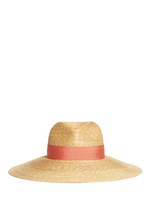Main View -Click To Enlarge Grosgrain ribbon straw capeline hat