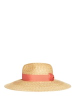 Figure View -Click To Enlarge Grosgrain ribbon straw capeline hat