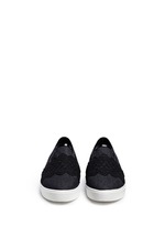 Front View -Click To Enlarge Chantilly lace denim skate slip-ons