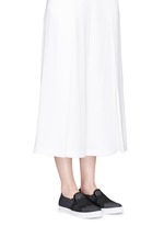 Figure View -Click To Enlarge Chantilly lace denim skate slip-ons