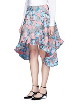Front View -Click To Enlarge Hologram jacquard bias cut midi skirt