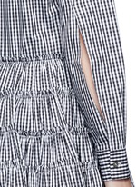 Detail View -Click To Enlarge Gingham check gathered shirt dress