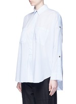 Front View -Click To Enlarge Split placket shoulder cotton lawn shirt
