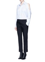 Figure View -Click To Enlarge Split placket shoulder cotton lawn shirt