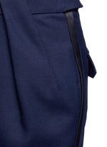 Detail View -Click To Enlarge Tuxedo stripe zip cuff pants