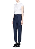 Figure View -Click To Enlarge Tuxedo stripe zip cuff pants