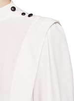 Detail View -Click To Enlarge 'Belissa' shoulder button drape crepe top