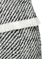 Detail View -Click To Enlarge Fringed asymmetric drape wrap tweed skirt