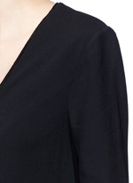 Detail View -Click To Enlarge V-neck crepe flare dress