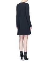 Back View -Click To Enlarge V-neck crepe flare dress