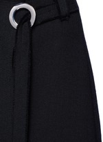 Detail View -Click To Enlarge Frayed crepe belted skirt