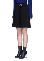 Front View -Click To Enlarge Frayed crepe belted skirt
