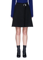 Main View -Click To Enlarge Frayed crepe belted skirt