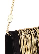 Detail View -Click To Enlarge 'Angel Hair' fringe suede chain clutch
