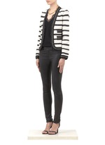 St. John&nbsp;Striped wool-blend knitted jacket