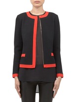 St. John&nbsp;Contrast piqué knit jacket