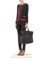 St. John&nbsp;Contrast piqué knit jacket