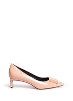 Main View -Click To Enlarge Enamel plaque patent leather pumps