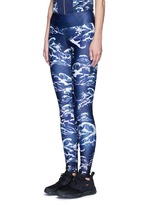 Front View -Click To Enlarge 'The Cascade' tidal wave print active leggings