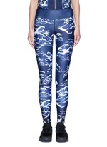 Main View -Click To Enlarge 'The Cascade' tidal wave print active leggings