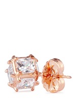 Detail View -Click To Enlarge Cubic zirconia cube earrings