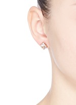 Figure View -Click To Enlarge Cubic zirconia cube earrings