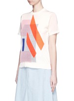 Front View -Click To Enlarge 'Basil' geometric intarsia knit T-shirt