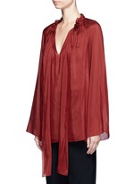 Front View -Click To Enlarge 'Spira' modal-silk neck tie top