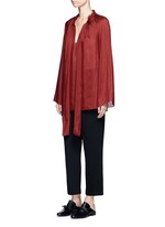Figure View -Click To Enlarge 'Spira' modal-silk neck tie top