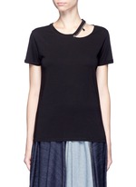 Main View -Click To Enlarge 'Falabella' chain cutout shoulder classic T-shirt