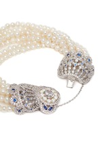 Detail View -Click To Enlarge Cubic zirconia pavé freshwater pearl bracelet